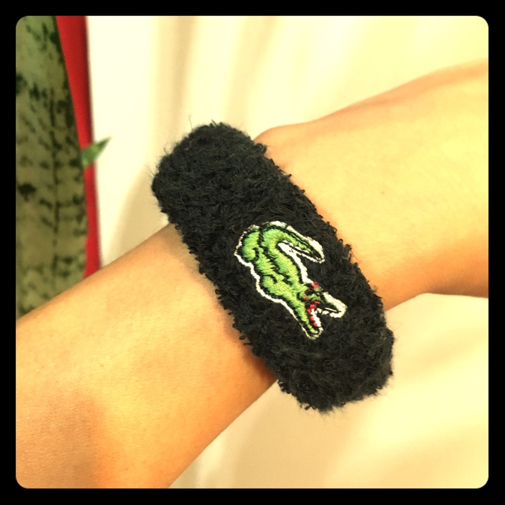 Lacoste black terry wristband